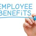 This is a graphic that simply says Employee Benefits
