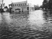1947 - Miami Springs Pharmacy on the Circle in Miami Springs after the 1947 Flood caused by Hurricane VI 