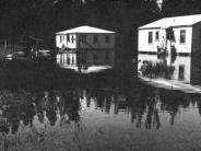 1947 - residential street in Miami Springs after the Flood of 1947 caused by Hurricane VI