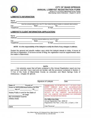 Lobbyist Registration Form