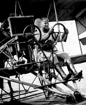 Roy S. Geiger, USMC, in flight training at Pensacola, 1916 (Courtesy of USMC History Division)