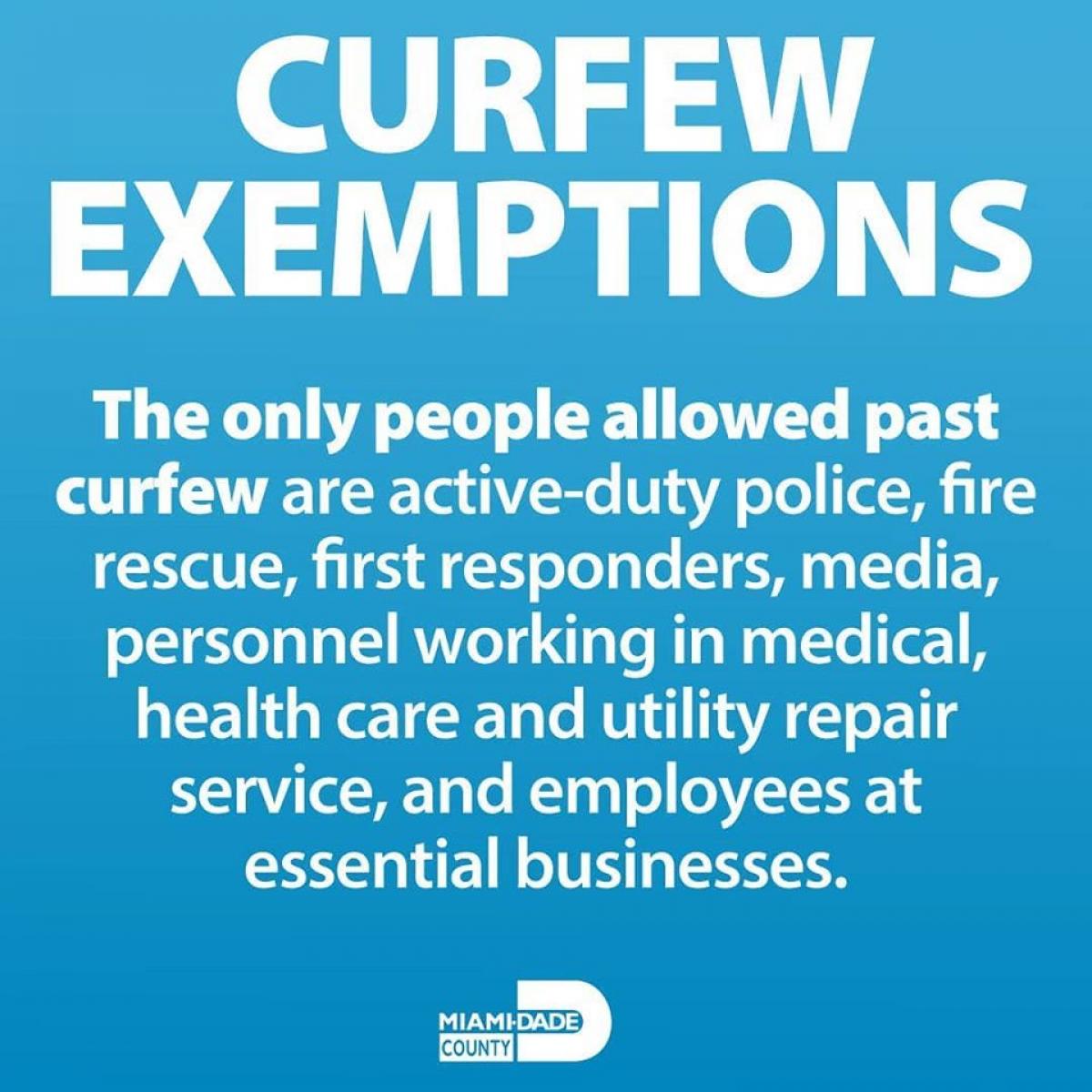 curfew exemptions