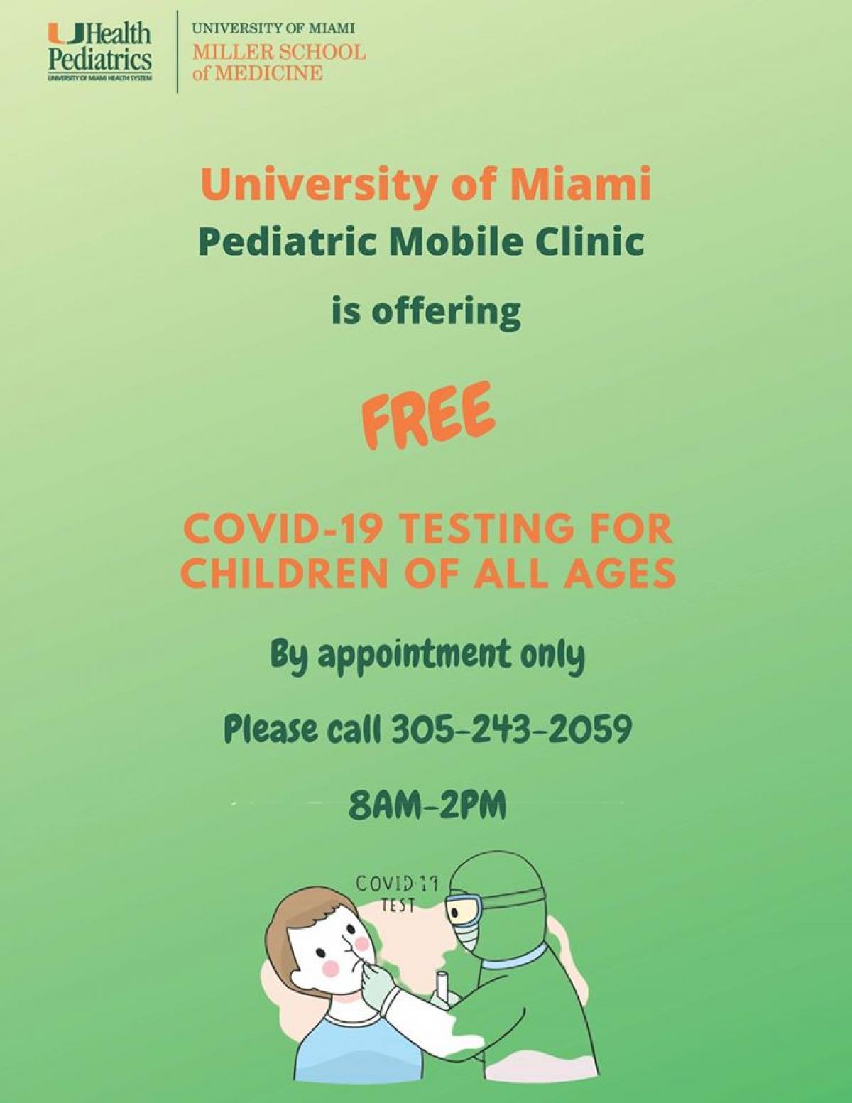 Free COVID-19 Testing for Children of all Ages (See the Flyer for More Information)