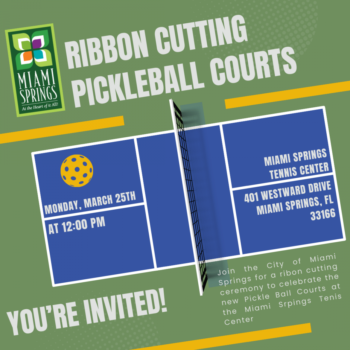 03252024 New Pickleball Courts Ribbon Cutting  Event