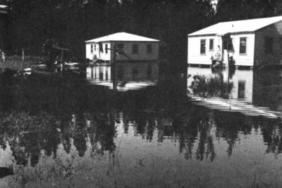 1947 - residential street in Miami Springs after the Flood of 1947 caused by Hurricane VI